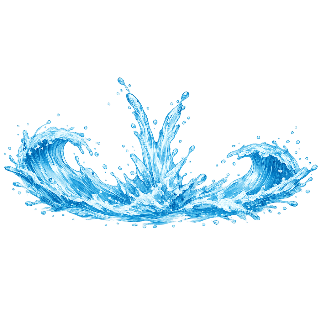 Water splash artwork for THE EAGLE WATER WORLD