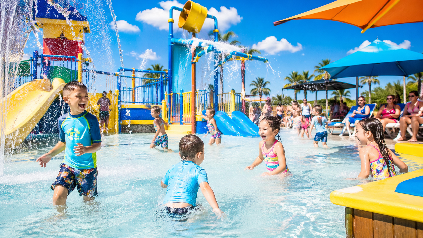 Sunset view at the swimming pool