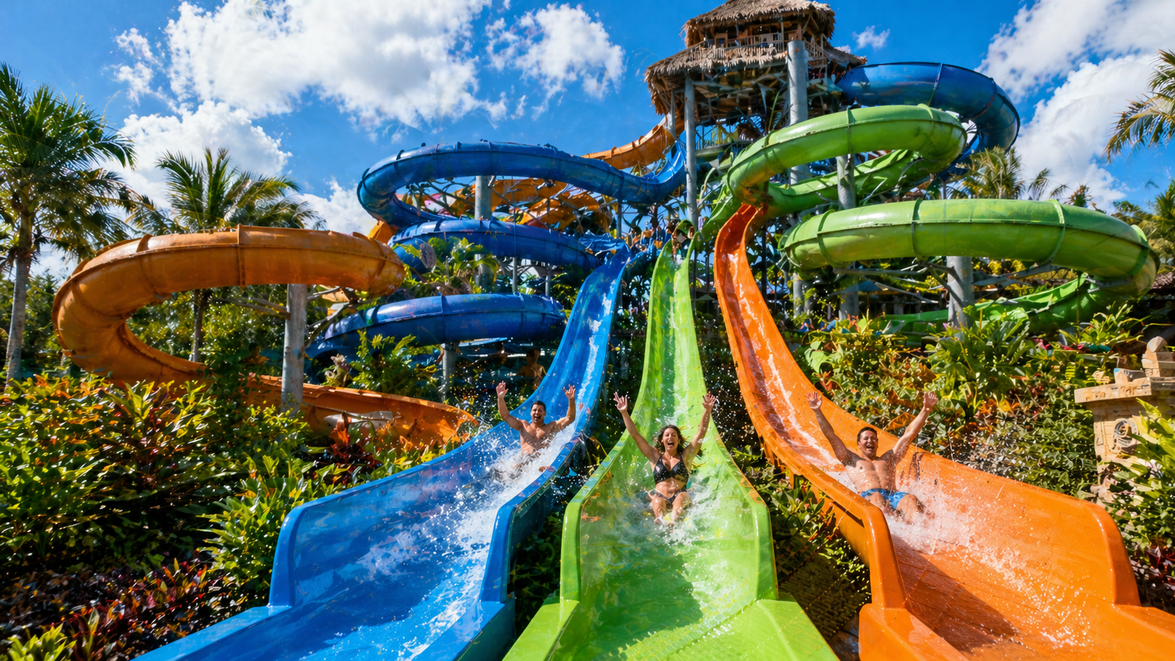 Guests enjoying the pool together